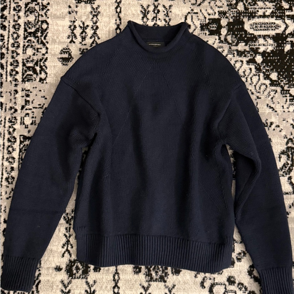 Banana Republic preppy navy blue rollneck sweater